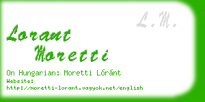 lorant moretti business card